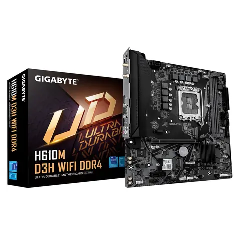 Gigabyte H610M D3H WIFI DDR4 / H610M / LGA 1700 / 2x DDR4 / 4x SATA III / Wi-Fi 5 / 1x GLAN / 2x M.2 / mATX