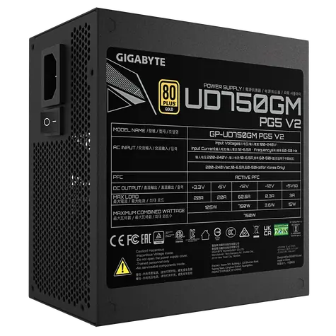 GIGABYTE UD750GM PG5 V2 / Zdroj / 750W / ATX 3.1 / modulární / 80PLUS Gold