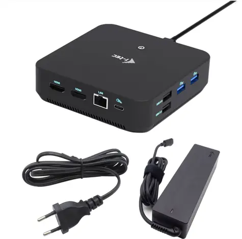i-tec USB-C DP Dual HDMI Docking Station / Dokovací stanice / 2× HDMI 2.0 + 1× DisplayPort 1.4 / Power Delivery 100 W