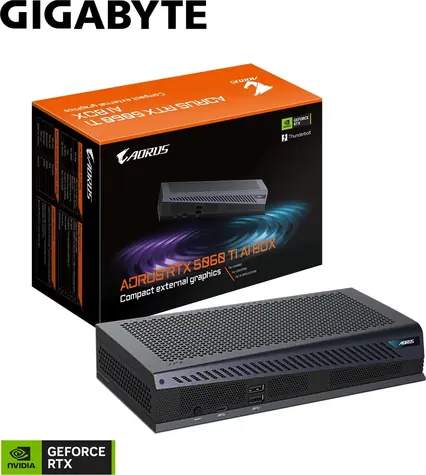 Gigabyte AORUS RTX 5060 Ti AI BOX / Externí GPU / 2572 MHz / 16 GB GDDR7 / Thunderbolt 5 / 1x HDMI + 3x DP