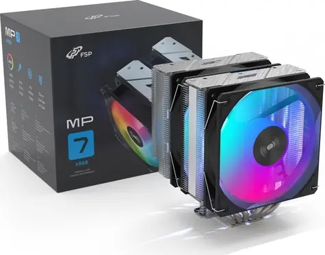 Fortron MP7 Dual ARGB černá / Chladič CPU / vzduchový / 2× 120mm ARGB FDB / Intel LGA 1851/1700/1200 / AMD AM5/AM4
