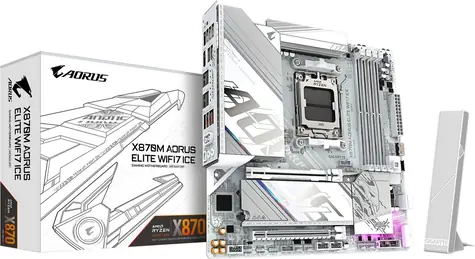 Gigabyte X870M AORUS ELITE WIFI7 ICE / Základní deska / AMD X870 / sc.AM5 / mATX / DDR5 / Wi-Fi 7 / 2.5GLAN