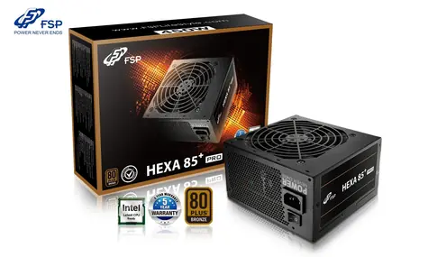 Fortron HEXA 85+ PRO 450 / Napájecí zdroj / ATX / 450W / 80PLUS Bronze / Aktivní PFC / 120mm
