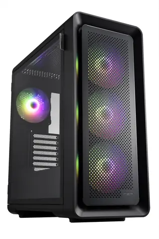 Fortron CUT593P černá / ATX / 2x USB3.0 + 1x USB-C / 4x 140mm ARGB / bez zdroje / průhledná bočnice / ARGB podsvícení