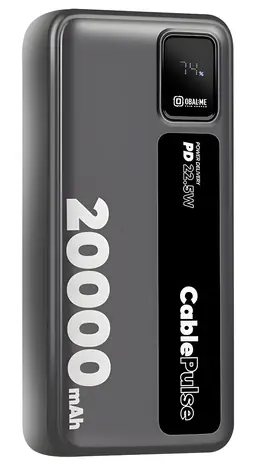 Obal:Me CablePulse 20000mAh 22,5W černá / Powerbanka / integrované kabely / USB-C / USB-A