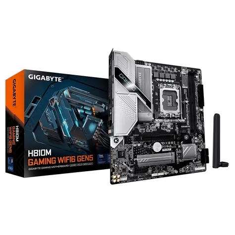 GIGABYTE H810M GAMING WIFI6 GEN5 / Základní deska / LGA 1851 / 2x DDR5 6400 / Wi-Fi 6 / 2.5 GbE / mATX