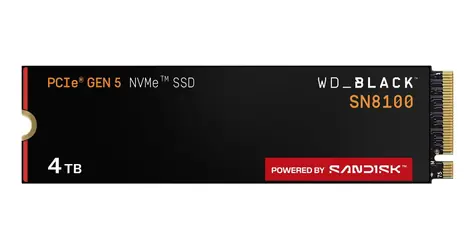 WD Black SN8100 4TB / M.2 SSD 2280 NVMe / PCIe Gen5 x4 / TLC / čtení: 14900 MB/s / zápis: 14000 MB/s / 5y
