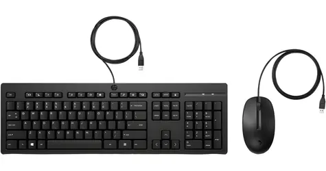 HP 225 černá / Drátový set klávesnice a myši / USB-A / 1200 dpi