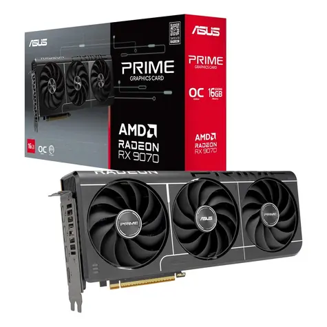 ASUS Prime Radeon RX 9070 OC EVO 16GB / Grafická karta / 2590 MHz / 16GB GDDR6 / 256-bit / 1x HDMI + 3x DP / 650W (8+8)