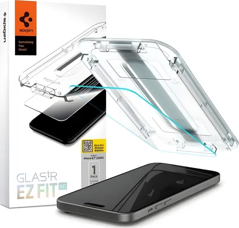 Spigen Glass tR EZ Fit / Ochranné sklo / Apple iPhone 15
