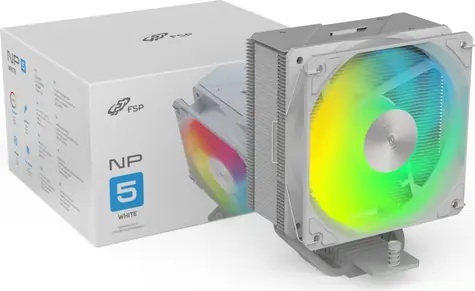 FSP NP5-WA bílá / Chladič CPU / 120 mm / 800-1600 RPM / 28 dB / 4 heatpipes / PWM / Intel + AMD