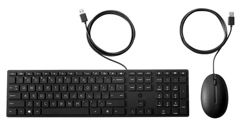 HP Desktop 320MK černá / Drátový set klávesnice a myši / USB-A / 1000 dpi / Copilot