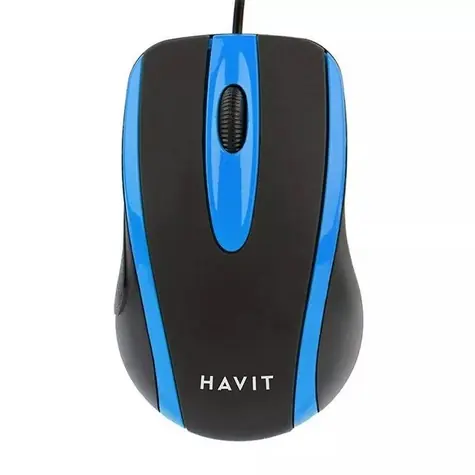 Havit HV-MS753 černá, modrá / Optická myš / 1000 DPI / 3 tlačítka / USB / 1.35 m