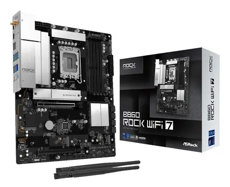 ASRock B860 Rock WiFi 7 / Základní deska / Intel B860 / LGA 1851 / 4x DDR5 / PCIe 5.0 x16 / 2,5G LAN / ATX