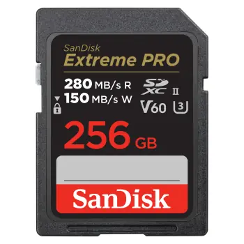 SanDisk SDSDXEP-256G SDXC 256 GB / Paměťová karta / Class 10 / UHS-II U3 / V60 / čtení: 280 MB/s / zápis: 100 MB/s