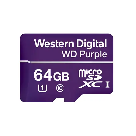 WD Purple MicroSDXC 64 GB / Paměťová karta / UHS-I U1 / Class 10 / R: 80 MB/s / W: 50 MB/s