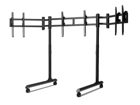 Next Level Racing Round Tube Triple Monitor Stand / Samostatný stojan pro 3 monitory / až 3× 43