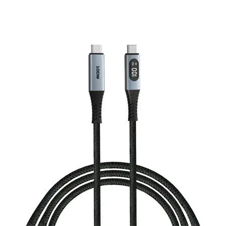 Verbatim Sync & Charge černá / Kabel USB-C / 100 W / 120 cm / LED displej