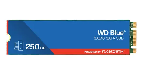 WD Blue SA510 250GB / M.2 SSD 2280 / SATA III / R: 555MBps / W: 440MBps / TLC