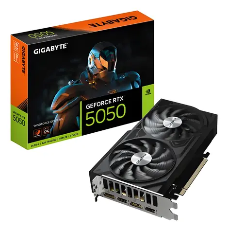 Gigabyte GeForce RTX 5050 WINDFORCE OC V2 / Grafická karta / 2587 MHz / 8GB GDDR6 128-bit / 2x HDMI + 2x DP / 550 W
