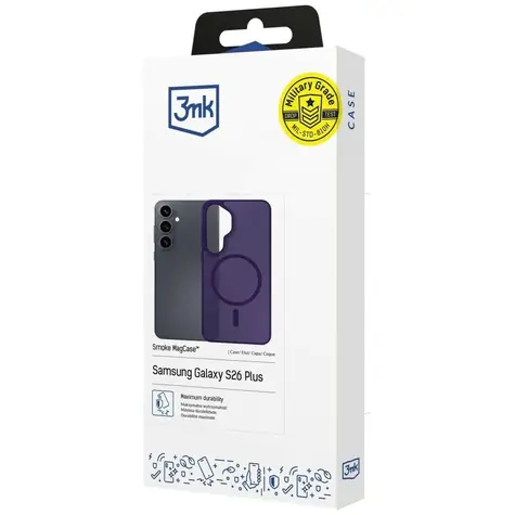3mk Smoke MagCase fialová / Zadní kryt / Samsung Galaxy S26+ / MagSafe / Military Grade