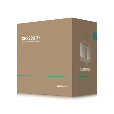 DeepCool CG380U 3F černá / Midi Tower / bez zdroje / temperované sklo / 2× USB-A 3.2 Gen2 / USB-C
