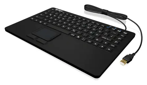 Keysonic KSK-5230 IN černá / Průmyslová klávesnice / Touchpad / IP68 / USB / DE layout
