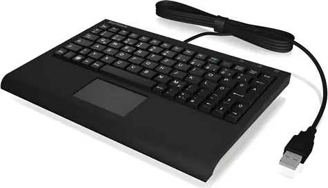 Keysonic ACK-3410 US černá / Mini klávesnice / Touchpad / USB / 80 kláves