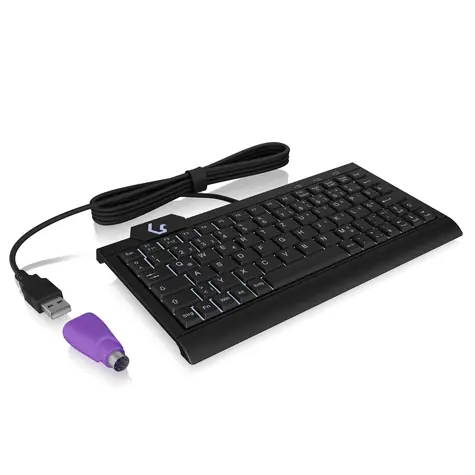 Keysonic KSK-3010ELC černá / Super mini klávesnice / USB / Podsvícená / UK