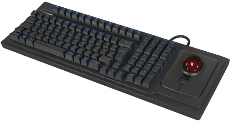 Keysonic KSK-8202ELU-T černá / Klávesnice s trackballem / Full-size / UK / Podsvícení