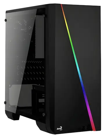 Aerocool Cylon Mini černá / PC skříň / Micro ATX / Mini-ITX / 1x USB 3.0 / 1x USB 2.0 / Bez zdroje / průhledná bočnice
