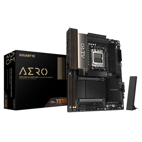 GIGABYTE X870E AERO X3D Dark Wood / Základní deska / AMD X870E / sc.AM5 / DDR5 / 5GLAN / Wi-Fi 7 / ATX