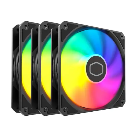 Cooler Master MasterFan MF120 Lite ARGB černá 3ks / Ventilátor / 120 mm / Kluzné ložisko / 30 dB, 1750 RPM / 70,5 CFM