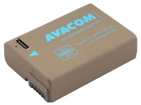 Avacom Nikon EN-EL14 USB-C / Náhradní baterie / Li-Ion / 7.4V / 950mAh / 7Wh