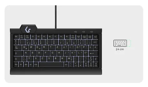 Keysonic KSK-3010ELC černá / Mini klávesnice / USB / QWERTZ DE / 78 kláves / Podsvícení LED