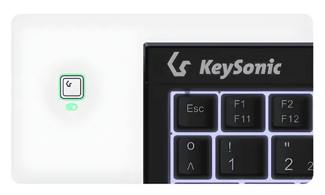 Keysonic KSK-3211ELU černá / Super Mini klávesnice / Touchpad / USB / LED podsvícení / DE