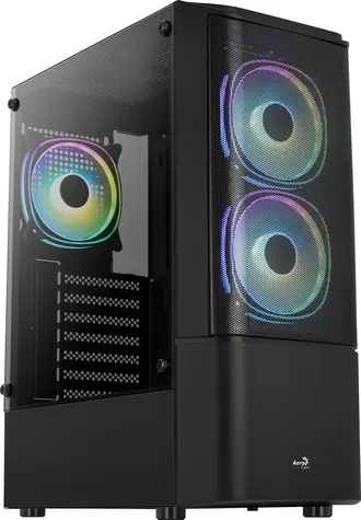 Aerocool Quantum Mesh v3 černá / PC skříň / ATX / mATX / mITX / 2x USB-A 3.0 / 1x USB-A 2.0 / 2x 120mm / bez zdroje