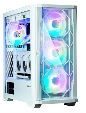 ZALMAN Z10 DUO bílá / Skříň PC / Mid Tower / ATX / 2x USB 3.0 + 1x USB-C / 4x ARGB 120mm / průhledná bočnice