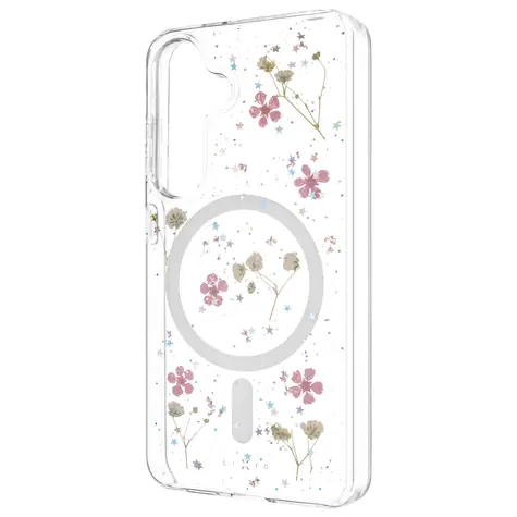 FIXED MagBloom Blush Plum / Zadní kryt / Samsung Galaxy S25 / MagSafe / pravé květy