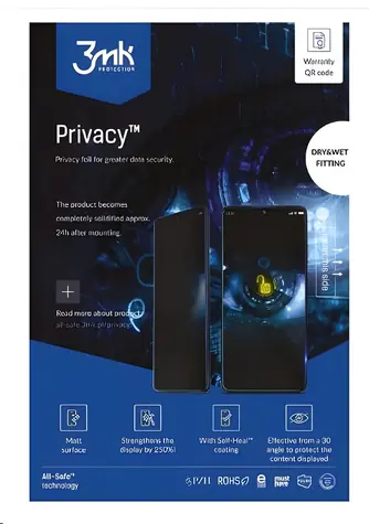 3mk All-Safe AIO BH Privacy Phone / Ochranná fólie / Dry & Wet Fitting / 5 ks