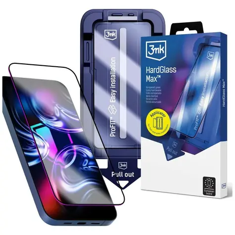 3mk HardGlass Max / Tvrzené sklo / Apple iPhone 16 Pro a 17 / 9H / 0,33 mm