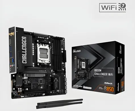 ASRock B850M Challenger WiFi / AMD B850 / DDR5 / SATA III / USB 3.2 / 2.5GLAN / Wi-Fi 7 / sc.AM5 / mATX