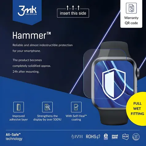 3mk All-Safe Hammer Full Wet Fitting Watch / Ochranná fólie / AIO / 5 ks