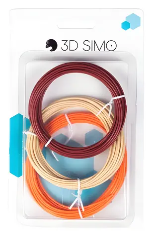 3DSimo Filament PLA III hnědá & tělová & oranžová / Filament / 1,75 mm / 3× 5 m