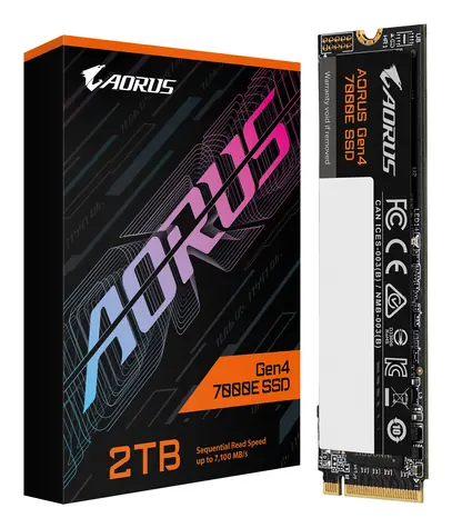 Gigabyte AORUS Gen4 7000E 2TB / SSD / M.2 2280 / PCIe 4.0 / R: 7100 MB/s / W: 6500 MB/s
