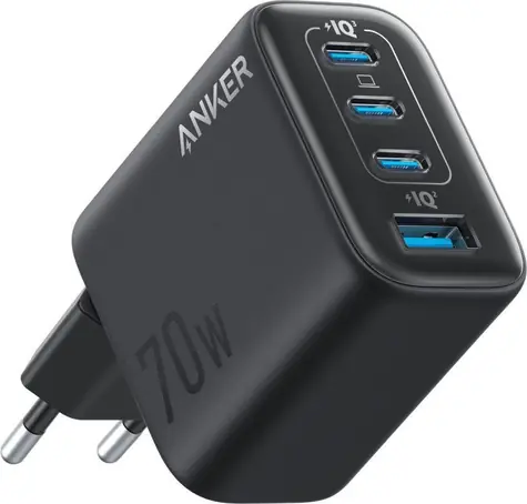 Anker Zolo černá / Nabíječka do sítě / 70W / 3x USB-C / USB-A