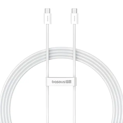 Baseus Superior 2 bílá / Kabel USB-C (M) - USB-C (M) / 2 m / 100W PD / 480 Mbps
