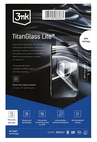 3mk All-Safe TitanGlass Lite / Ochranné hybridní sklo / Dry Fitting / 5 ks