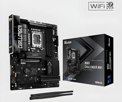 ASRock B860 Challenger WiFi / Základní deska / B860 / LGA 1851 / 4x DDR5 / 2.5G LAN / Wi-Fi 7 / ATX