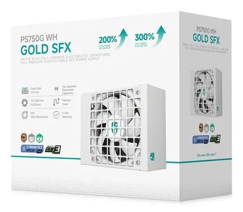 DEEPCOOL PS750G WH bílá / SFX / ATX 3.1 / 750W / 80 PLUS Gold / Plně modulární